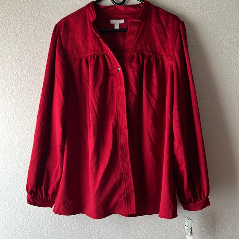Charter club woman blouse color cherry red size 20W